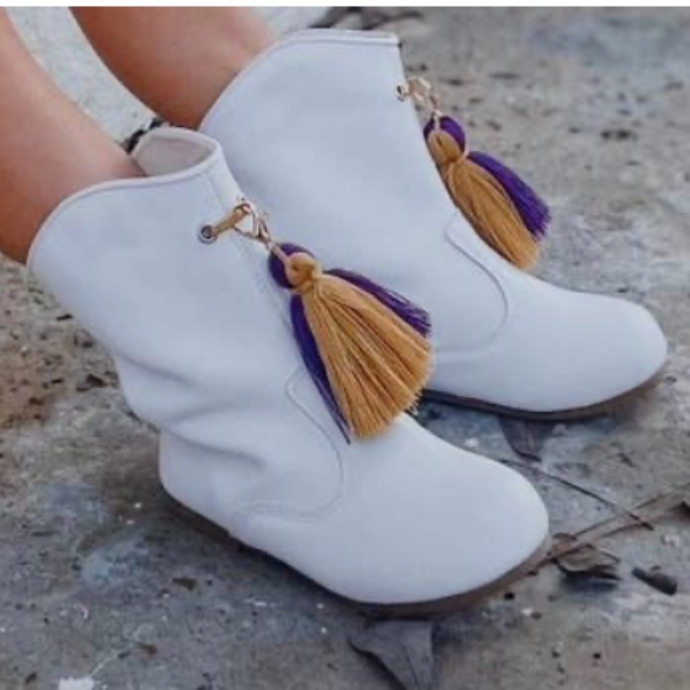PURPLE & GOLD BOOT TASSELS